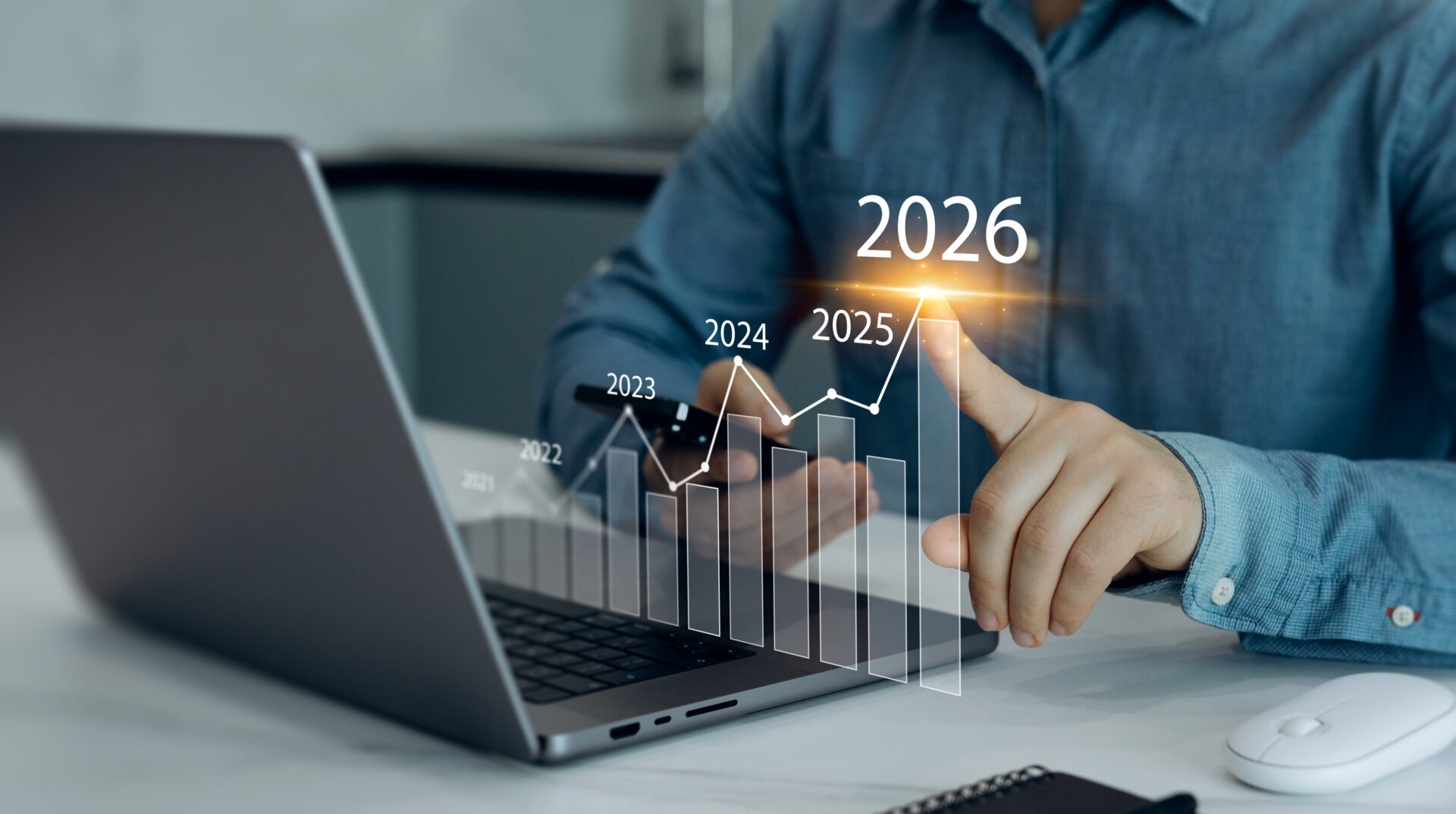 Futuristic business graph and technology