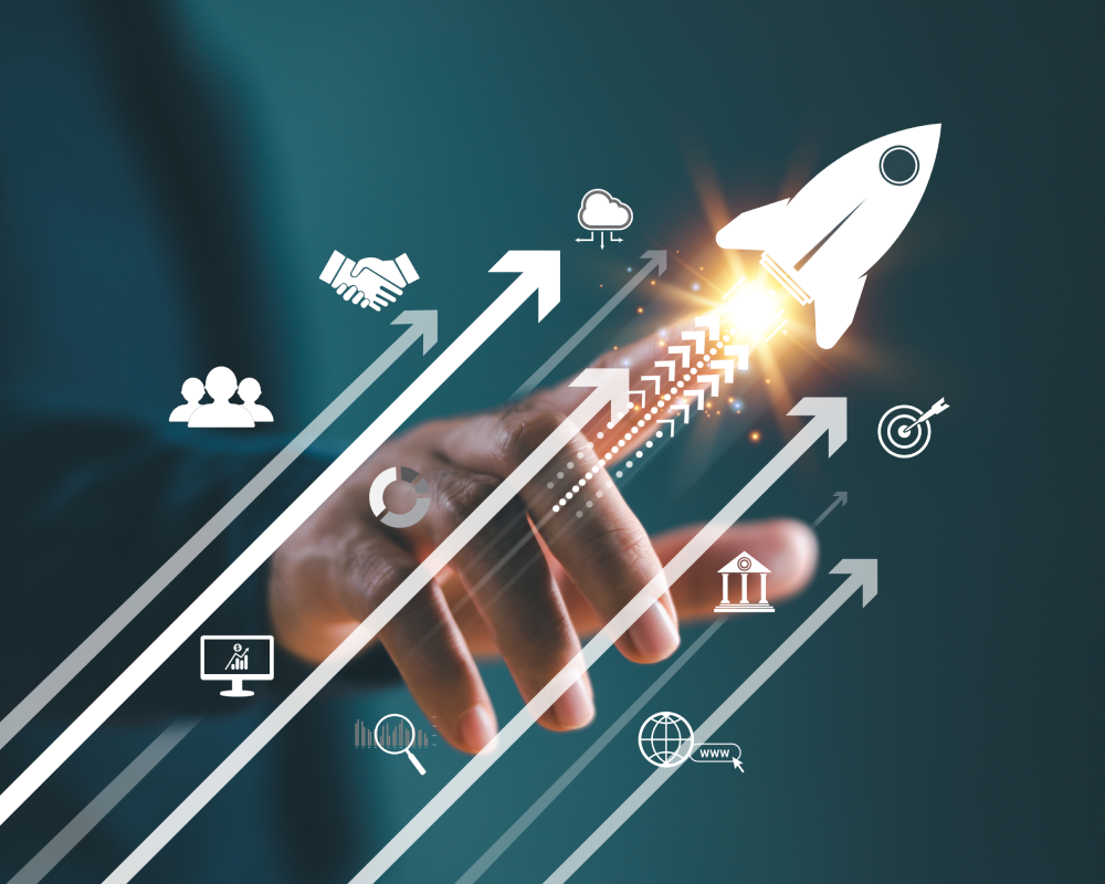 Startup success and progress illustration