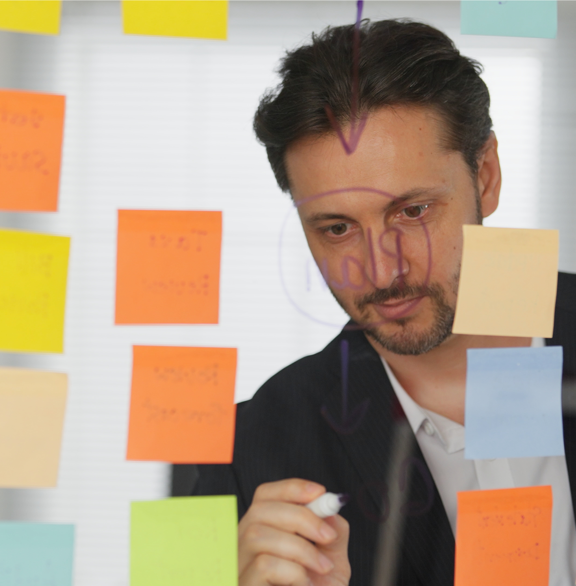 Planning ideas on glass wall