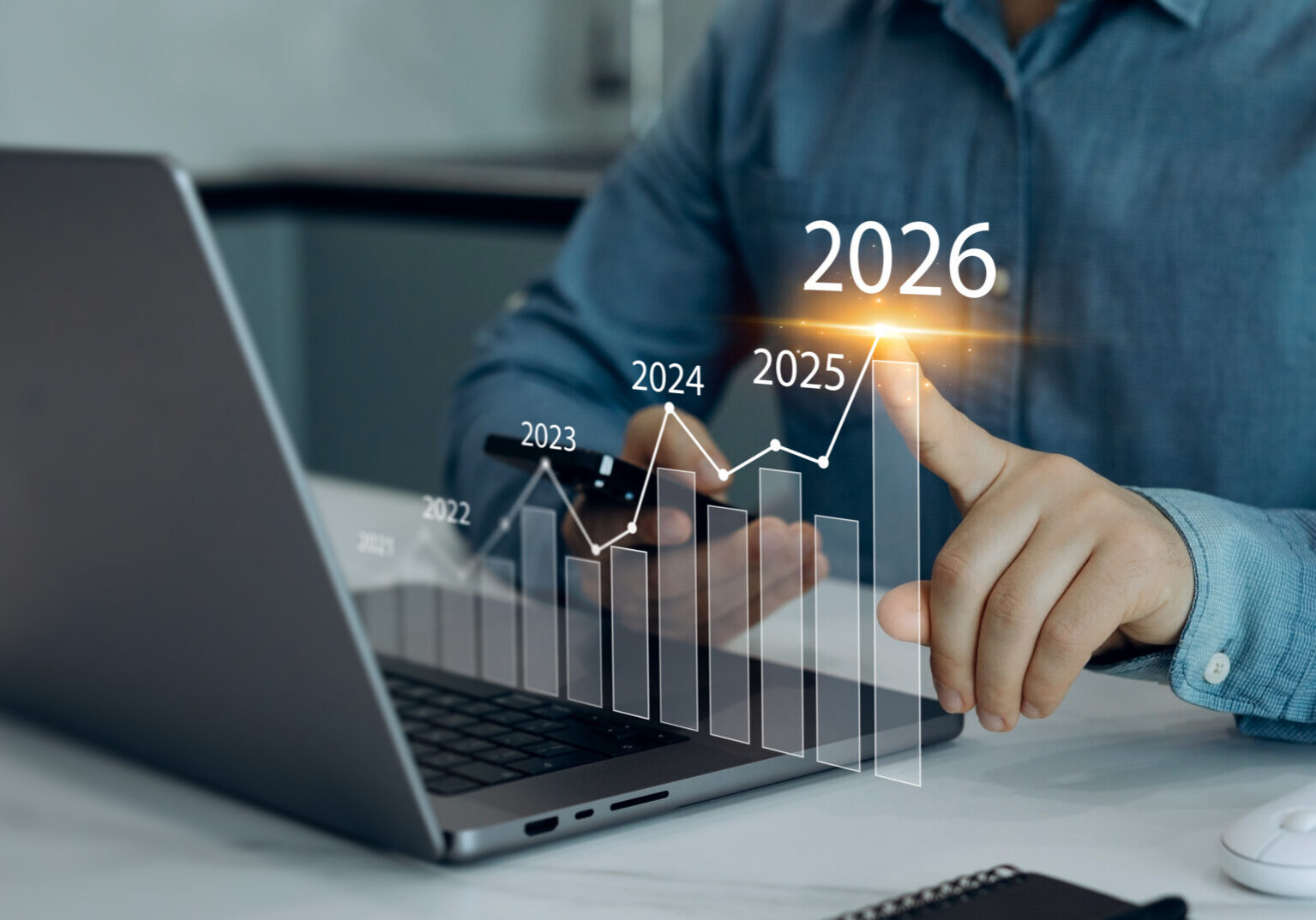 Futuristic business graph and technology